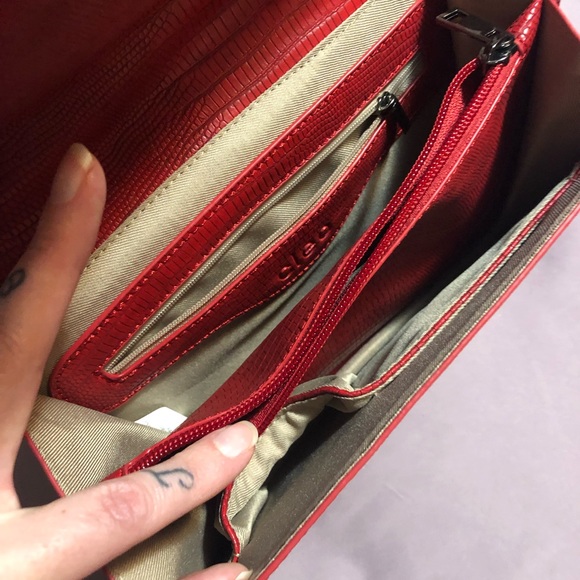 Cleo Red Chain Handle Purse - Picture 12 of 12